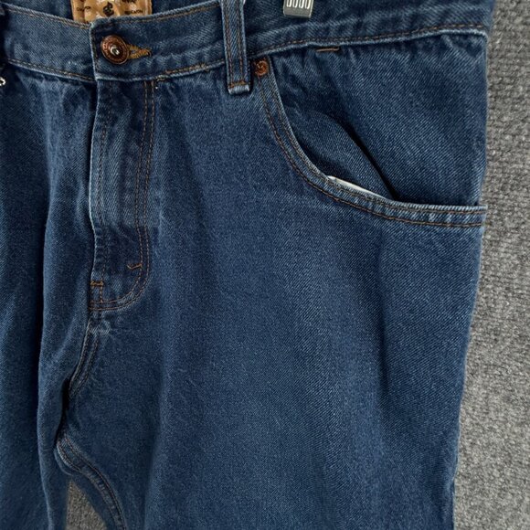 VTG Rocawear Denim Jeans Men Urban Y2K Hip Hop Blue Actual 37x31 Embroidered - Picture 3 of 16